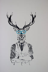 Schablone - Hipster-Hirsch