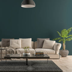 Bild eines Wohnzimmers mit gestrichener Wand in Yellowchair Kreidefarbe Nr. 380G