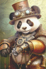 Steampunk Panda - Seidenpapier Stärke 18 llb