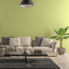 Bild eines Wohnzimmers mit gestrichener Wand in Yellowchair Kreidefarbe Nr. 144