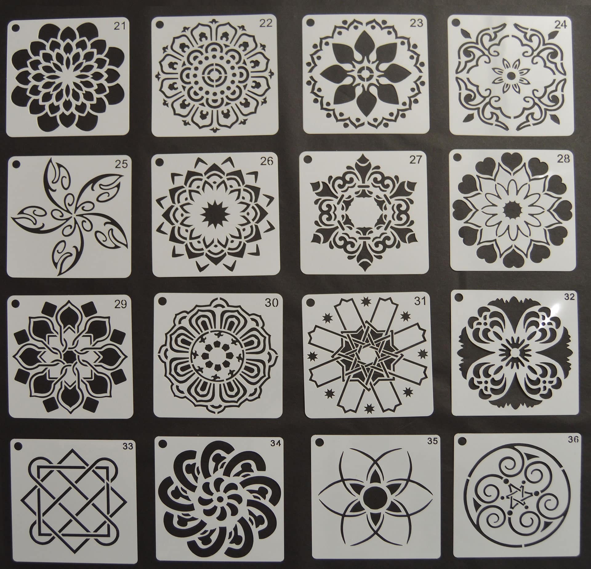 Set kleine Schablonen - Fliesendesign in 20 und 16 Motiven