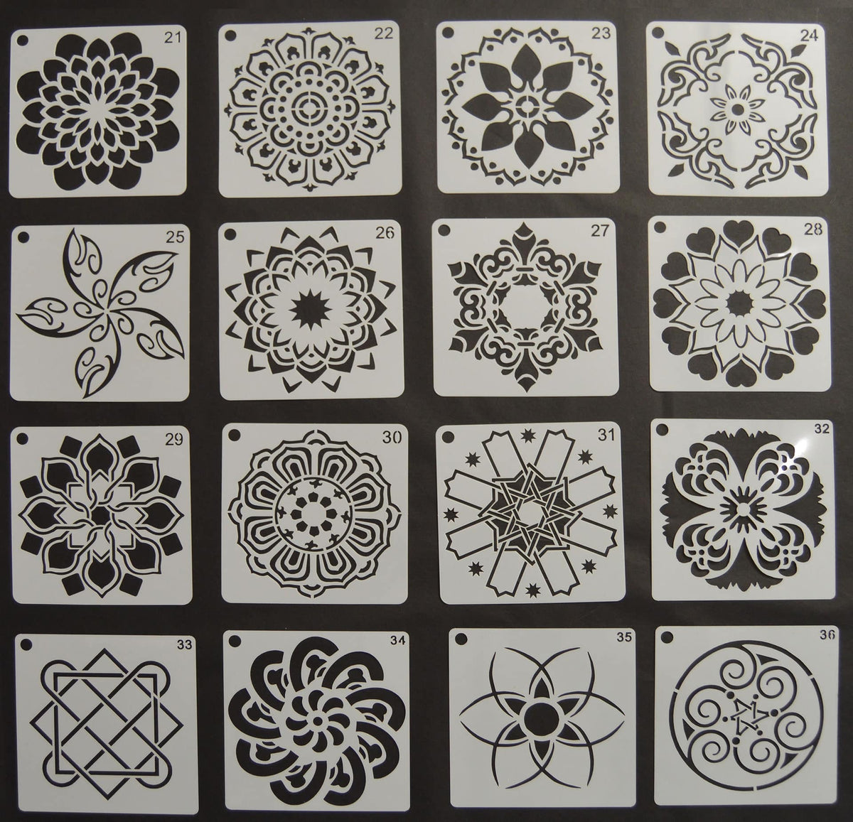 Set kleine Schablonen - Fliesendesign in 20 und 16 Motiven