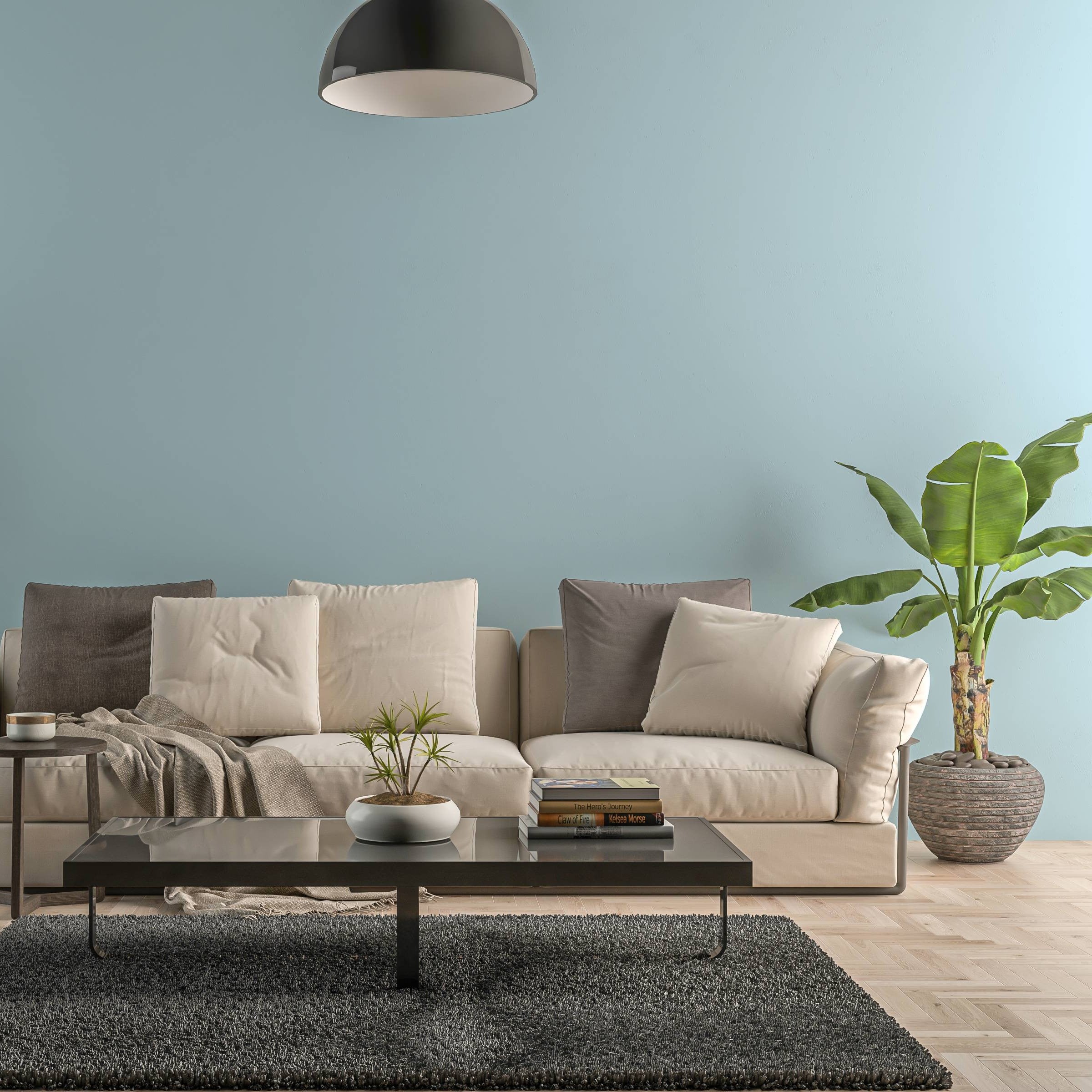 Bild eines Wohnzimmers mit gestrichener Wand in Yellowchair Kreidefarbe Nr. 244