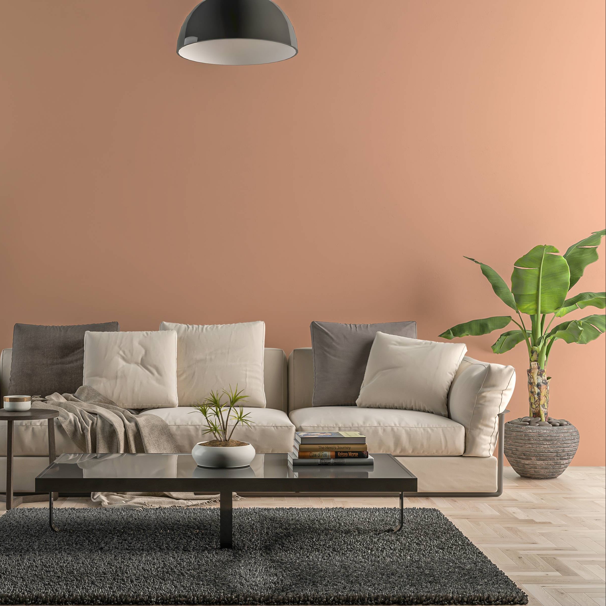 Bild eines Wohnzimmers mit gestrichener Wand in Yellowchair Kreidefarbe Nr. 264