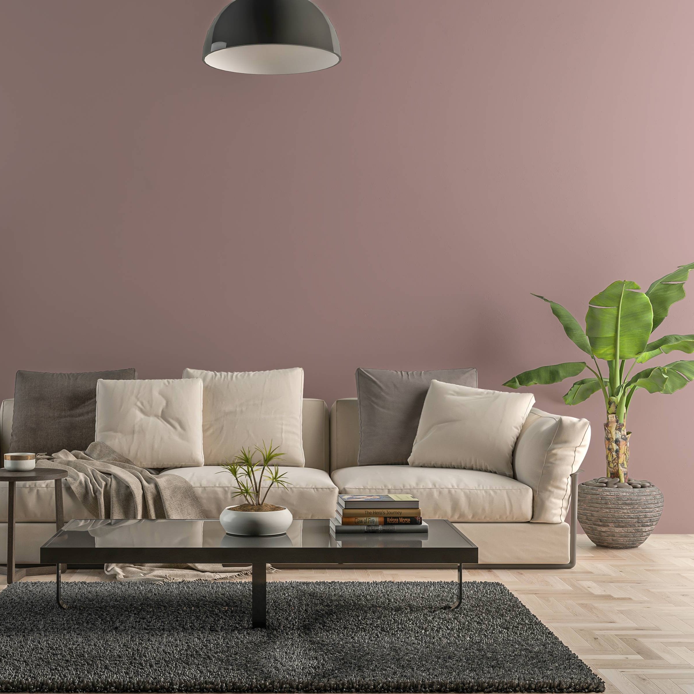 Bild eines Wohnzimmers mit gestrichener Wand in Yellowchair Kreidefarbe Nr. 32