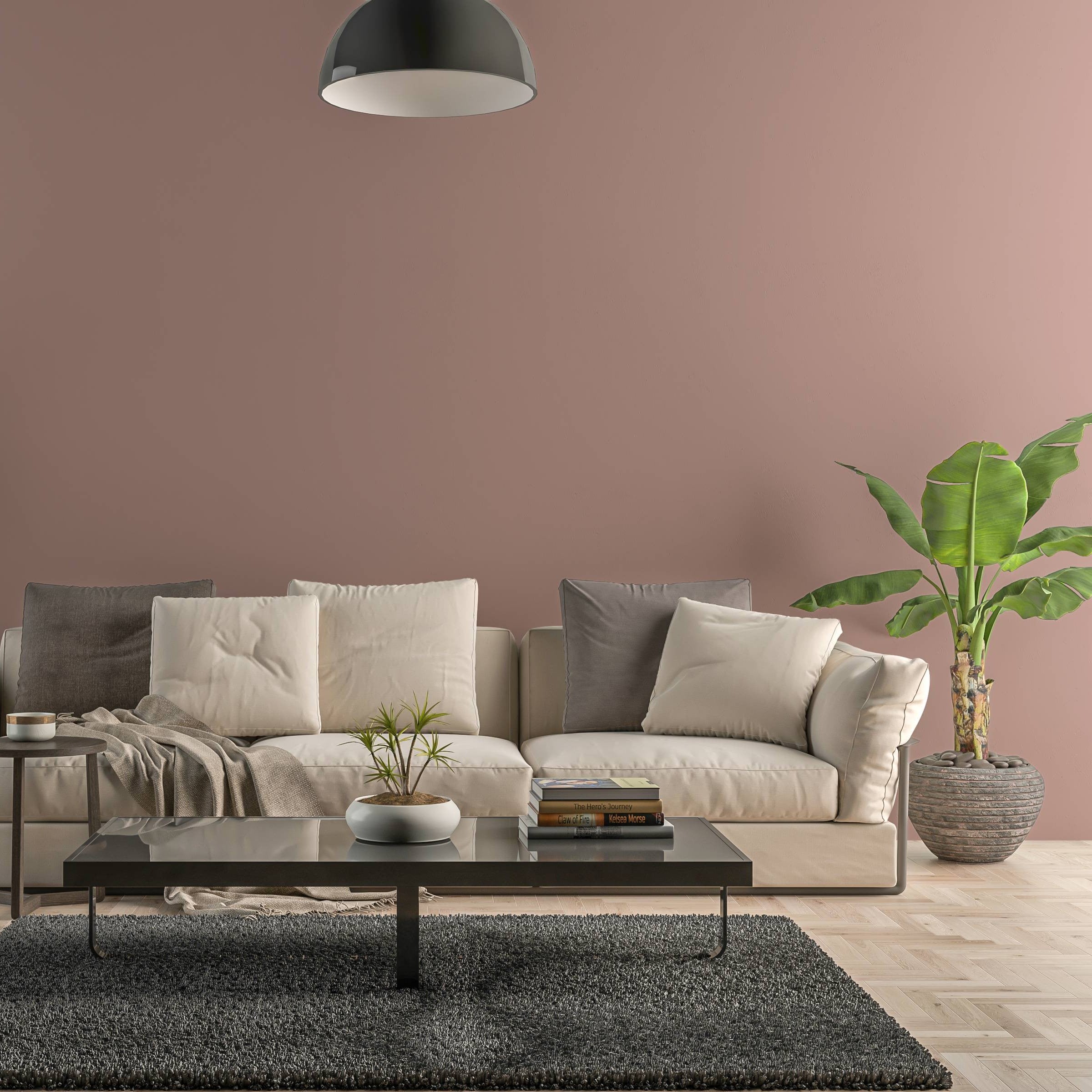 Bild eines Wohnzimmers mit gestrichener Wand in Yellowchair Kreidefarbe Nr. 391R