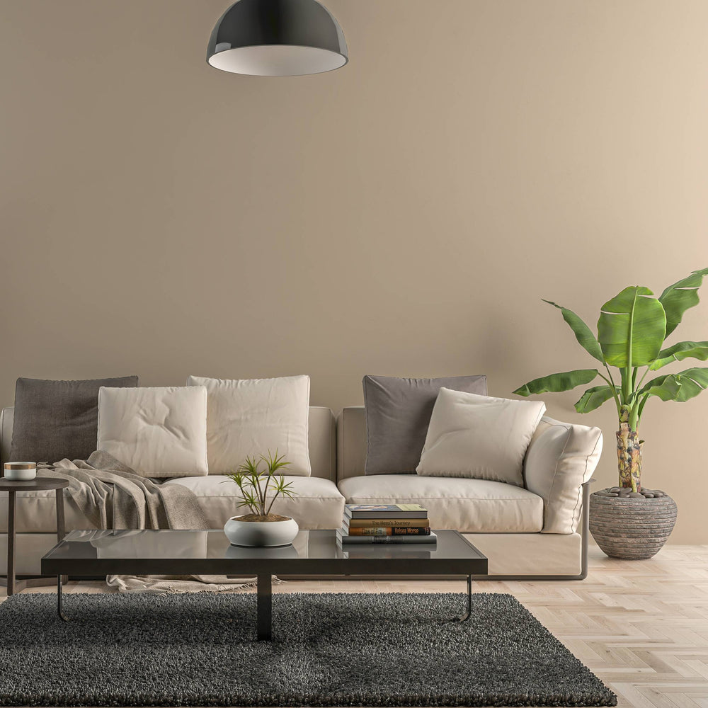 Bild eines Wohnzimmers mit gestrichener Wand in Yellowchair Kreidefarbe Nr. 81