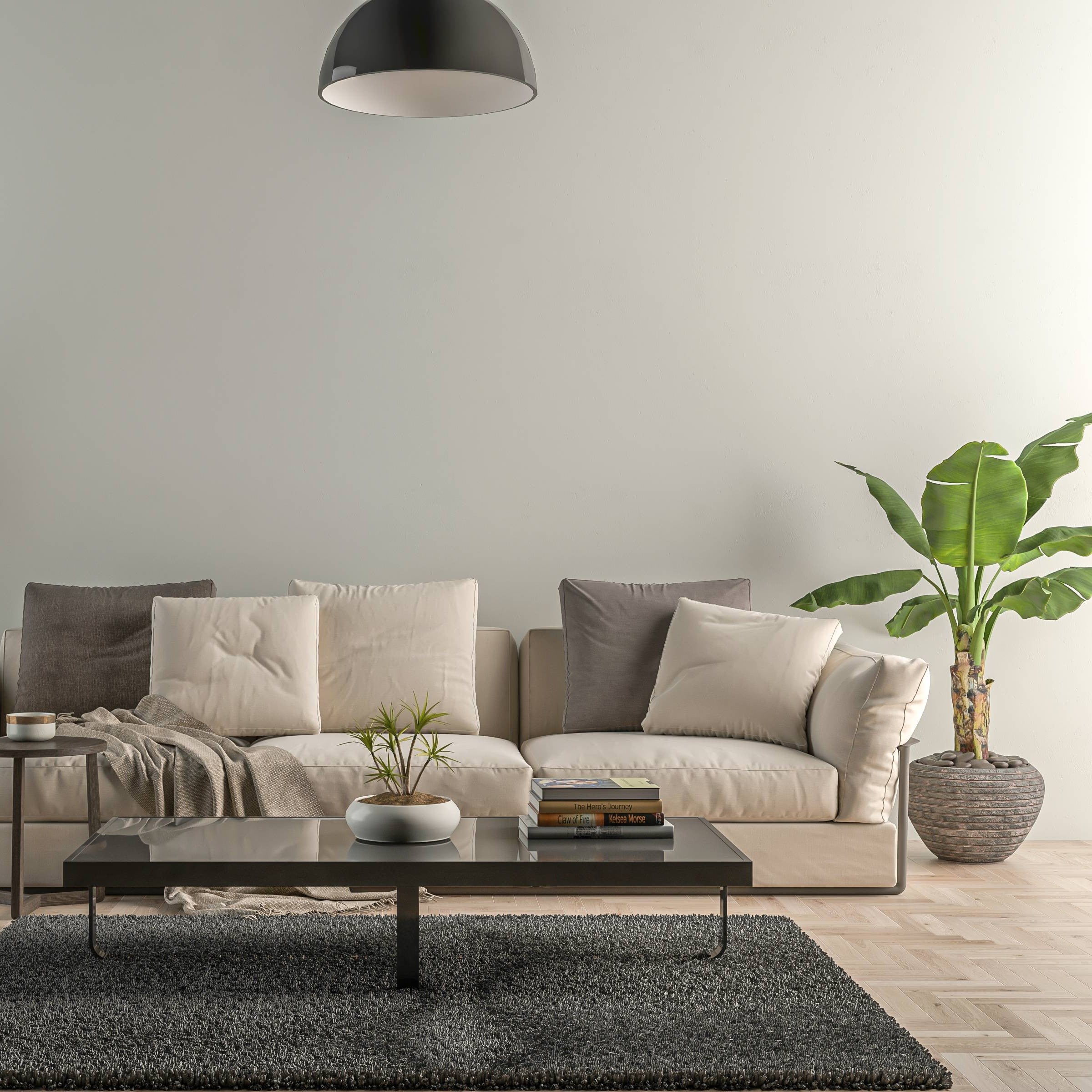 Bild eines Wohnzimmers mit gestrichener Wand in Yellowchair Kreidefarbe Nr. 90