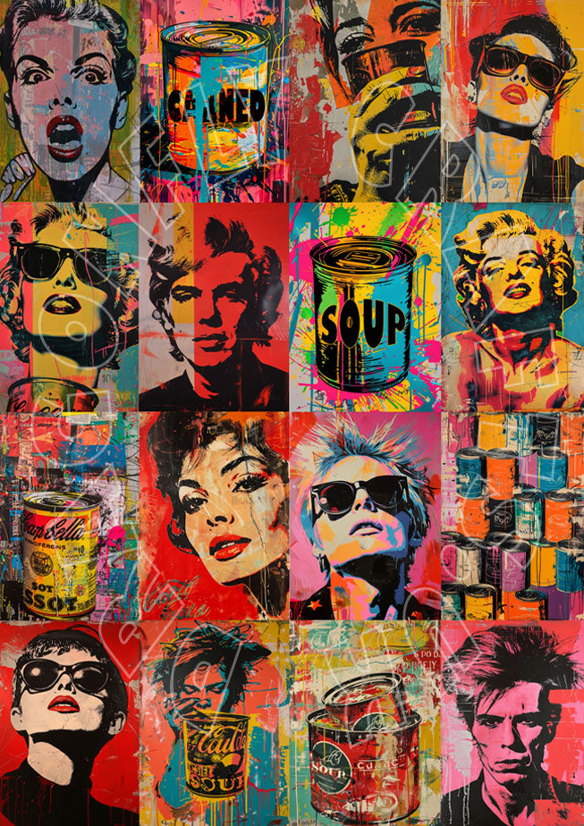 Pop Art Collage – Reispapier 40g/m²