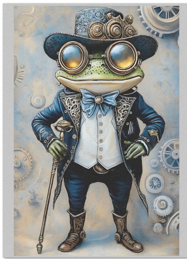 Steampunk Frosch - Seidenpapier Stärke 26,6 g/m²