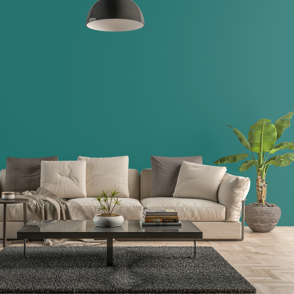 Wand gestrichen mit Yellowchair 155 Türkisblau
