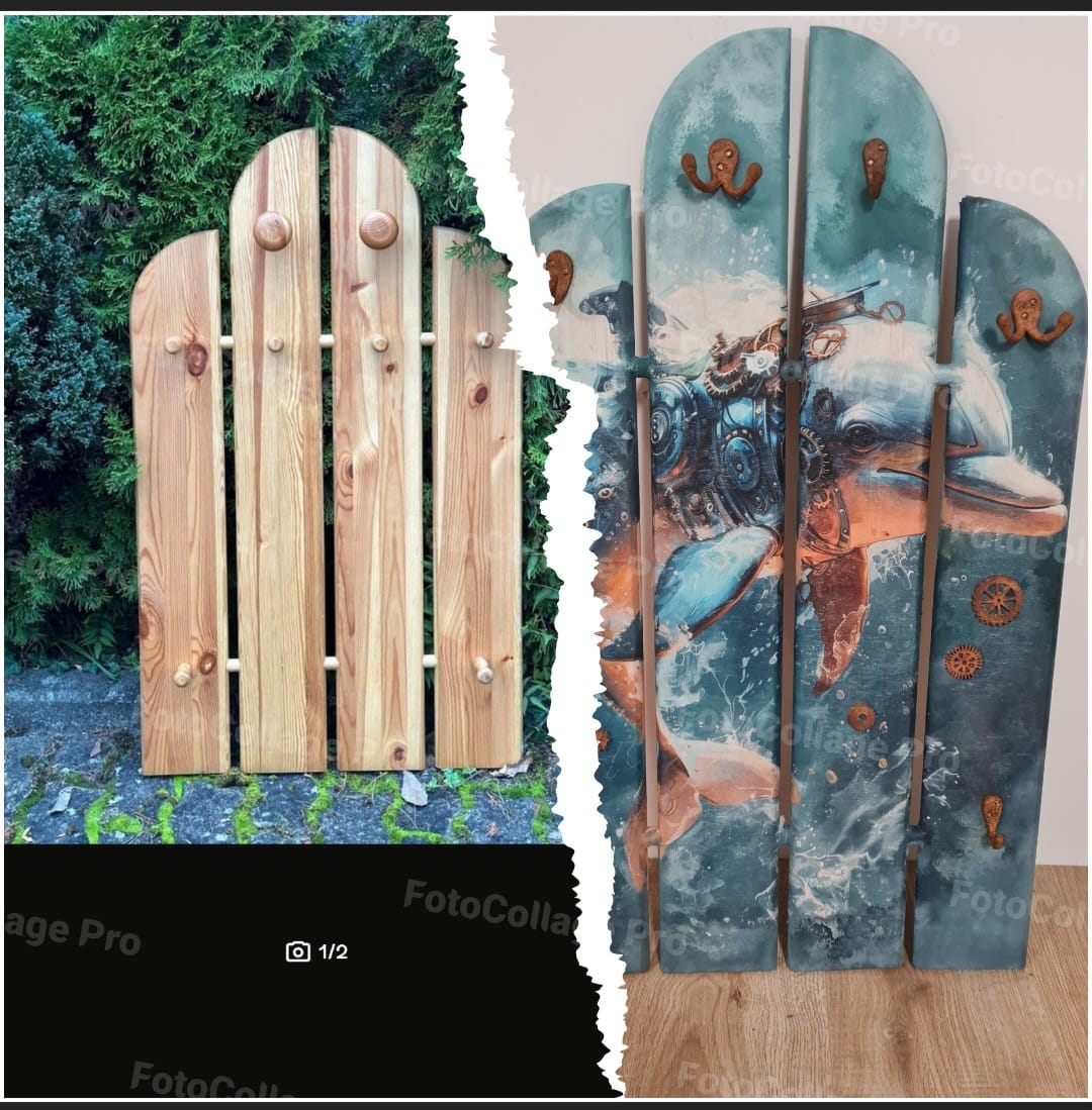 Gadrobe mit Delphin Decoupage Papier