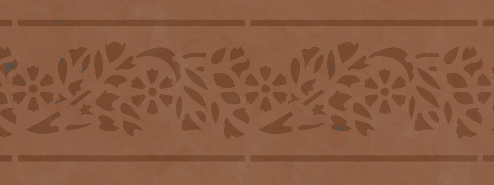 Wandschablone - Bordüre - Blooming